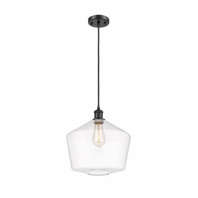 Cindyrella - 1 Light Cord Hung Mini Pendant In Industrial Style-13.5 Inches Tall and 12 Inches Wide