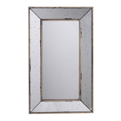 Rectangle Vintage Silver Mirror,Wall Mirror Decor,Mirrored Display Tray,Distressed Mirror Wall Decor For Living Room,Hanging Mirror-The Pop Home