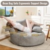 Hooseng Giant Bean Bag Chair for Adults, Teddy Fabric Upholstered Loveseat Lazy Sofa with Storage Pocket and High-Density Memory Foam Padding - 4 of 4