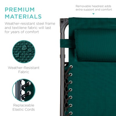 Forest Green Folding Zero Gravity Recliner with Canopy and Tray