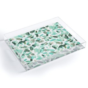 Ninola Design Mint Flower Petals Abstract Stains Acrylic Tray - Deny Designs - 1 of 4