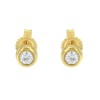10K Gold 1/7 Cttw Round Brilliant-Cut Diamond Bezel-Set Stud Earrings - 4 of 4