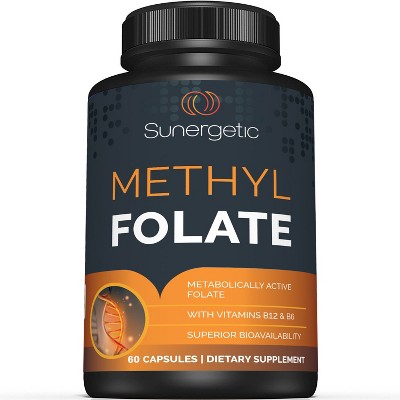 Sunergetic Methyl Folate Supplement With Methylated Vitamin B12 And ...