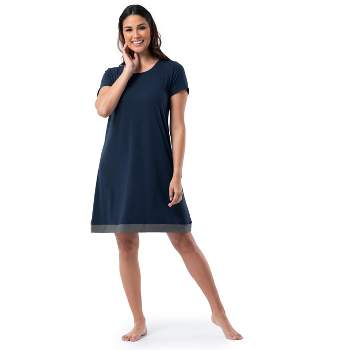 Xmarks Women's Modal Short Sleeve Nightgown Sleepwear with Built in Bra,  Round Neck Nightshirt Super Soft Cozy Padded Nightdress Loose Casual Short  Sleep Dress, Removable Pads, S-2XL 