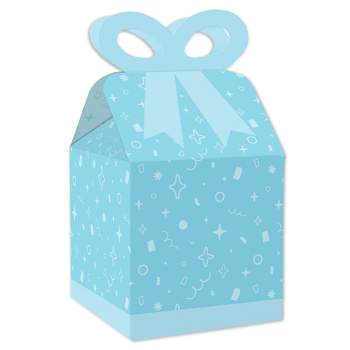 Big Dot of Happiness Blue Confetti Stars - Square Favor Gift Boxes - Simple Party Bow Boxes - Set of 12