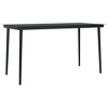 vidaXL Garden Dining Set Black PE rattan, powder-coated steel, glass - 55.1" table length Black 4 - 3 of 4