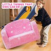 Hooseng Toddler Couch, 2-in-1 Glow-in-The-Dark Plush Kids Fold-Out Sofa, Convertible Kids Sofa to Lounger with Curved Armrests for Boys & Girls - 2 of 4