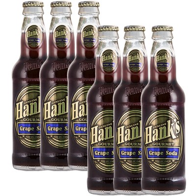Hank's Genuine Gourmet Grape Soda, 12 fl oz Bottles – Premium Craft Soda with Tart, Juicy Flavor. -  Crisp and Refreshing, Pack of 6