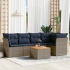 vidaXL Patio Sofa Set with Cushions 6 Piece, Outdoor Conversation Set, Patio Furniture Set for Balcony Garden, Modern Style, Gray Poly Rattan - 2 of 4