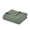 Cannon 50"x60" Heritage Cotton Waffle Throw Green - 2 of 3