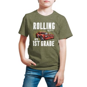Boys' - Hot Wheels - Rolling Into 1st Grade Short Sleeve Graphic T-Shirt - 1 of 4