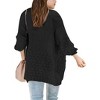 Girls Sweater Cardigan Open Front Longline Sweater Cable Knit Sweater Long Sleeve Color Block Sweater,Black(with Pocket) - L - 2 of 4