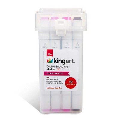 KINGART PRO Double-Ended Markers 12 Floral Colors
