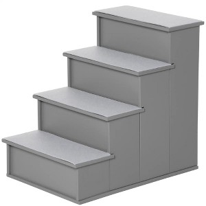 Resenkos Pet Step, Dog Stairs, Extra Wide Pet Stairs,Pet Stairs, Small Dog Steps for Couch Bed with Cushioned Removable Covering,Grey Gray - 1 of 4