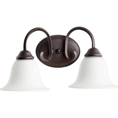 Quorum Lighting Spencer Glass 2-Light Oiled Bronze Wall Sconce