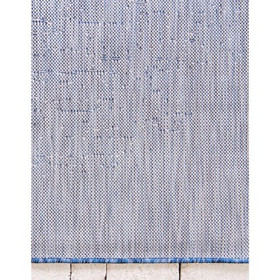 Blue Rectangular Synthetic Easy Care Outdoor Rug