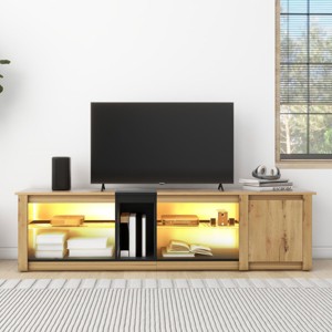 KTMBDW ModernTV Stand for TVs up to 80'' , Media Console with Multi-Functional Storage, Entertainment Center with LED Light for living room,Bedroom - 1 of 4