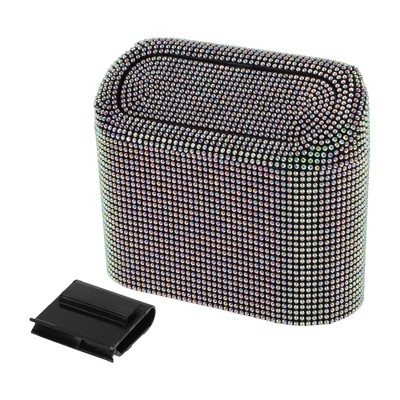 Unique Bargains Car Trash Can Rhinestones Hanging Car Door ABS Trash Bin Assorted Color 1 Pcs