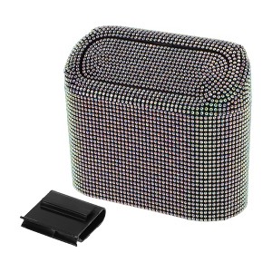 Unique Bargains Car Trash Can Rhinestones Hanging Car Door ABS Trash Bin Assorted Color 1 Pcs - 1 of 4