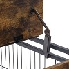 NicBex 38.58Inch Dog Crate Furniture with Flip-up Top Wooden Dog Crate Table with 2 Iron Doors and Wheels,Heavy Duty Indoor Puppy Kennel,Rustic Brown - 2 of 4
