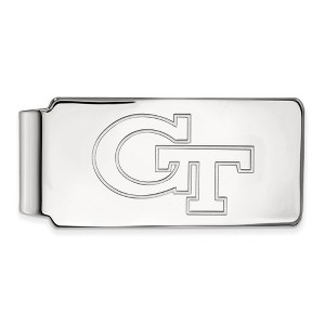 Black Bow Jewelry Sterling Silver Georgia Tech Yellow Jackets NCAA Money Clip - 1 of 3