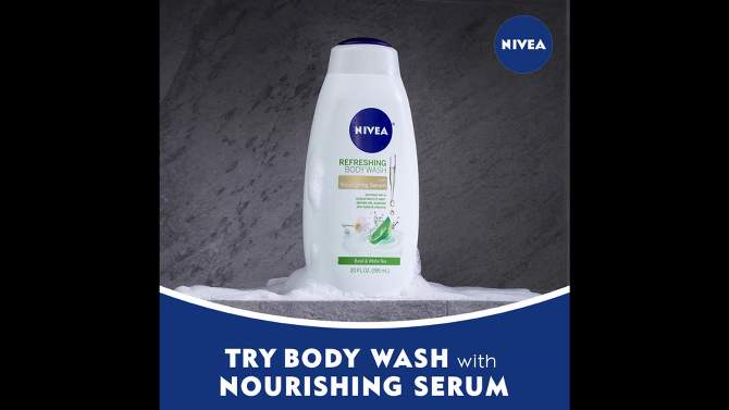 Nivea Basil and White Tea Refreshing Body Wash for Dry Skin - 20 fl oz, 2 of 10, play video