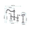 Two-Handle Bridge Style Kitchen Faucet with Detachable Side Sprayer - 4 of 4