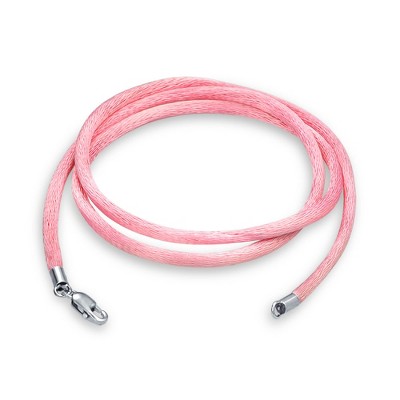thumbnail image 2 of Handmade 2mm Silk Style Soft Fabric Cord Necklace - Sterling Silver Lobster Clasp - 20-25 Inch 2 of 5