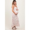 Pinkblush Red Ribbed Floral Shoulder Tie Maternity Maxi Dress - 2 of 4