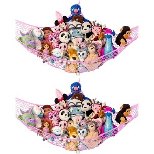 Lilly's Love Large Stuffed Animal Hammock, Hanging Organizer, Stuffed Animal Storage, 2 Packs - 1 of 4