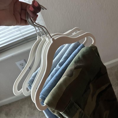 House & Home Kids Flocked Coat Hangers 5 Pack - Grey