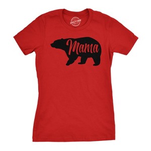 Womens Mama Bear T shirt Cute Funny Best Mom of Boys Girls Cool Mother Tee - Crazy Dog Women's T Shirt - 1 of 4