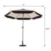 GRANDPATIO 108'' Brown&Beige All Metal Market Umbrella With Fringe - 3 of 4