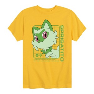 Boys' - Pokémon - Sprigatito Stats Short Sleeve Graphic T-Shirt - 1 of 4