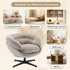 360°Swivel Chenille Accent Chair,Accent Chairs With Arms,Accent Chair With Faux Leather And Black Metal Base Frame -Maison Boucle‎ - 4 of 4