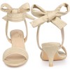 Perphy Women's Open Toe Ankle Tie Ruched Strap Bridal Kitten Heels Sandals - 2 of 4