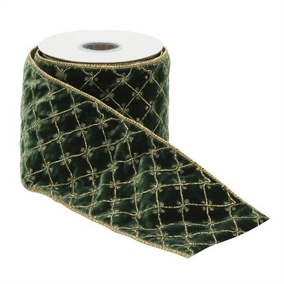 Ornate Diamond Pattern Wired Ribbon (Set of 2)
