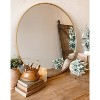 36 Inch Round Mirror, Metal Frame Circle Mirror, Wall Mounted for Entryway, Bathroom, Vanity, Living Room, Gold - 2 of 4