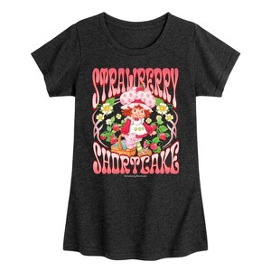 Girls' - Strawberry Shortcake - Vintage Art Nouveau -Toddler And Youth Girls Fitted Short Sleeve Graphic T-Shirt Fitted Short Sleeve Graphic T-Shirt - 1 of 4