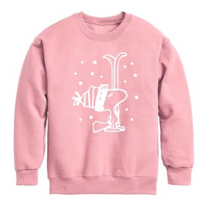 Boys' - Peanuts - Woodstock Snowfall Graphic Long Sleeve Fleece Sweatshirt - 1 of 4