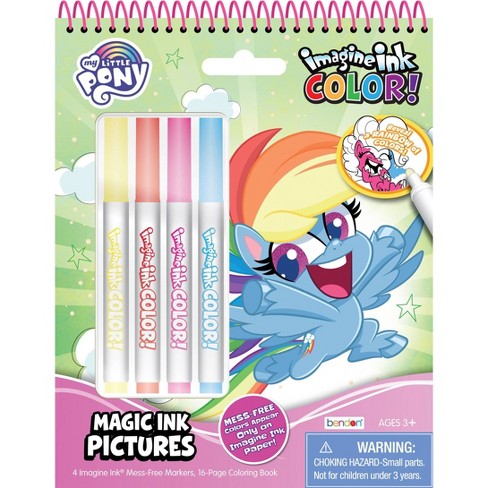 My Little Pony 12 Page Imagine Ink Book included Magic Ink Pictures and Marker