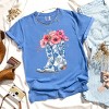 Simply Sage Market Cowboy Boots Floral Garment Dyed Tee - 3 of 4