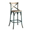 Antique Bar Stool with High Backrest and Cross Back Design, Ideal for Bar or Kitchen Counter - 3 of 4