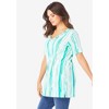 Roaman's Women's Plus Size Studded Tie Dye Tunic - 4 of 4