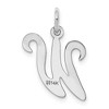 Black Bow Jewelry 14k White Gold, Sophia Collection, Small Script Initial W Pendant - 3 of 4
