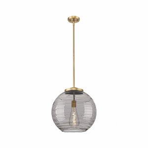 Athens Deco Swirl - 100W 1 LED Stem Hung Pendant In Industrial Style-17.13 Inches Tall and 15.75 Inches Wide - 1 of 1