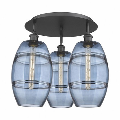 Vaz - 3 Light Flush Mount In Industrial Style-10.88 Inches Tall and 19.75 Inches Wide