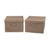 Household Essentials Set of 2 Jumbo Storage Boxes with Lids Latte Linen: Decorative, Stackable, Lidded, Spot Clean - 3 of 4