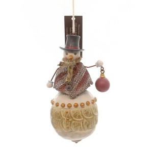 Jim Shore 5.0 Inch Snowman Holding Ornament Tree Ornament , River's End Hanging Ornament (PC) - 1 of 2