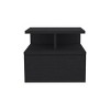 INFURNIC Nightstands Floating Nightstand with Drawer and Black Wengue Finish for Space Saving and Stylish Storage, Black, 13.23"*14.02"*11.61" - 2 of 4